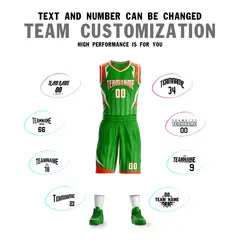 Green White-Orange Graffiti Angular Element Basketball Jersey 4