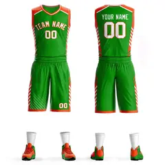 Green White-Orange Graffiti Bar Element Basketball Jersey