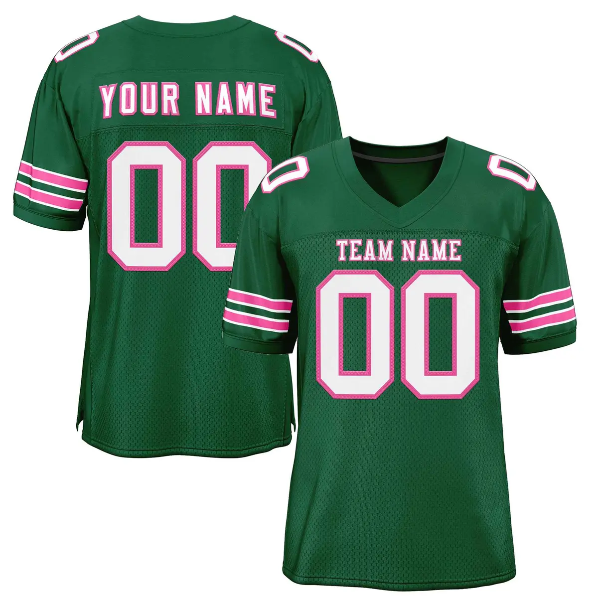 Green White-Pink Classic Style Authentic Football Jersey