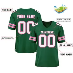 Green White-Pink Classic Style Authentic Football Jersey 2