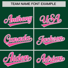 Green White-Pink Raglan Three Stripes Varsity Letterman Hoodie 5