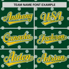 Green White Polka Dot Graffiti Authentic Baseball Jersey 3