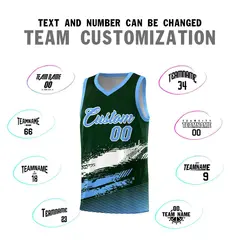 Green White Powder Blue Graffiti Basketball Jersey 4