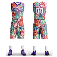 Green White-Purple Graffiti Pattern Mesh Basketball Jersey