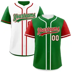 Green White Raglan Sleeves Reversible Baseball Jersey