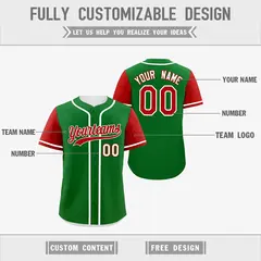 Green White Raglan Sleeves Reversible Baseball Jersey 3