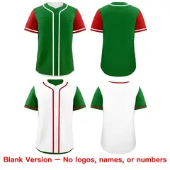 Green White Raglan Sleeves Reversible Baseball Jersey 9