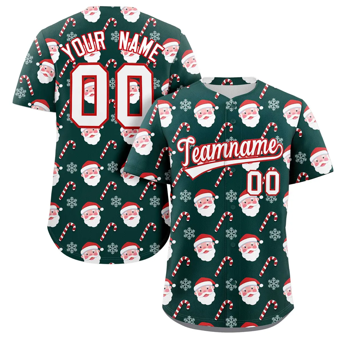 Green White-Red Christmas Graffiti Striped Baseball Jersey