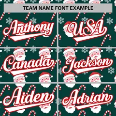 Green White-Red Christmas Graffiti Striped Baseball Jersey 3