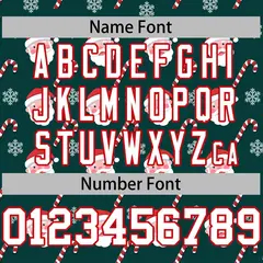 Green White-Red Christmas Graffiti Striped Baseball Jersey 4