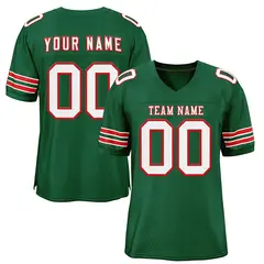 Green White-Red Classic Style Mesh Football Jersey 1