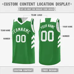 Green White Reversible Double Side Basketball Jersey 3