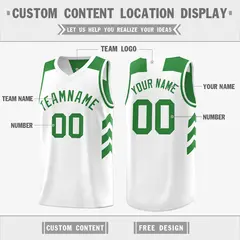Green White Reversible Double Side Basketball Jersey 4