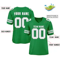 Green White-Silver Classic Style Mesh Football Jersey 2