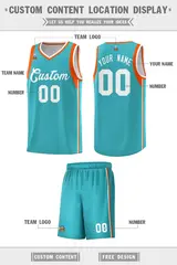 Green White Sleeve Color Blocking Classic Basketball Jersey 2