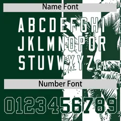 Green White Split Coconut Tree Design Baseball Jersey 4
