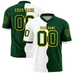 Green White Split Fashion Mesh Football Jersey