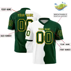 Green White Split Fashion Mesh Football Jersey 2