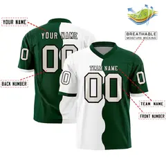 Green White Split Fashion Mesh Football Jersey 2