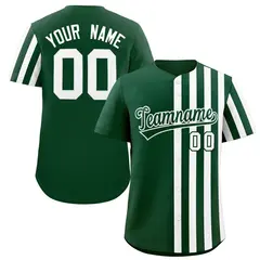 Green White Thick Stripe Authentic Baseball Jersey