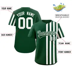 Green White Thick Stripe Authentic Baseball Jersey 2