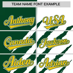 Green White Tiger Claw Scratch Split Baseball Jersey 3