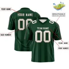 Green White Vertical Fine Stripe Gradient Football Jersey 2