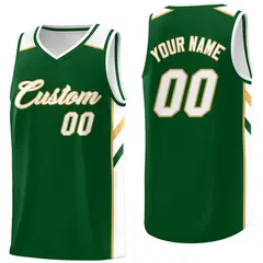 Green White-Yellow Classic Breathable Basketball Jersey