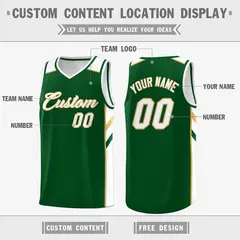 Green White-Yellow Classic Breathable Basketball Jersey 2