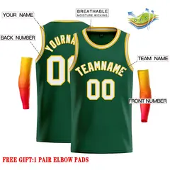 Green White-Yellow Classic Casual Basketball Jersey 2