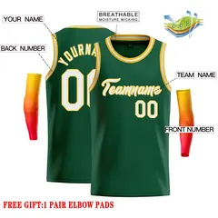 Green White-Yellow Classic Casual Basketball Jersey 2