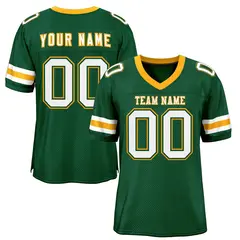 Green White-Yellow Classic Mesh Authentic Football Jersey