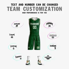 Green White-Yellow Double Side Sets Basketball Jersey 5