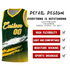 Green White Yellow Graffiti Basketball Jersey 2