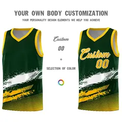 Green White Yellow Graffiti Basketball Jersey 3