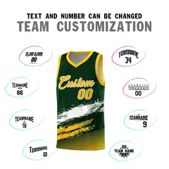 Green White Yellow Graffiti Basketball Jersey 4