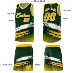 Green White Yellow Graffiti Basketball Jersey 5