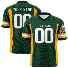 Green White Zebra Stripes Football Jersey 1