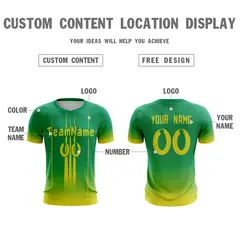 Green Yellow Athletic Sport Soccer Jersey 2