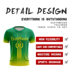 Green Yellow Athletic Sport Soccer Jersey 4