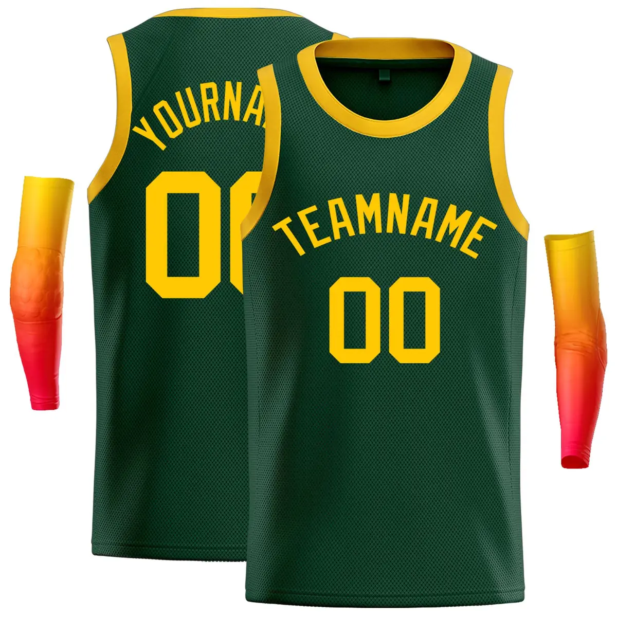 Green Yellow Classic Casual Basketball Jersey