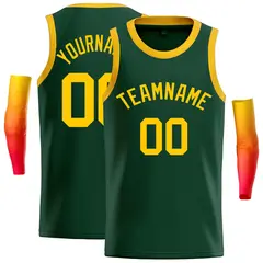 Green Yellow Classic Casual Basketball Jersey 1