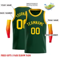 Green Yellow Classic Casual Basketball Jersey 2