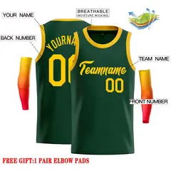 Green Yellow Classic Casual Basketball Jersey 2