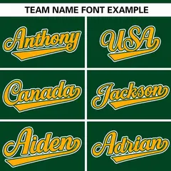Green Yellow Gradient Thick Stripe Raglan Baseball Jersey 3