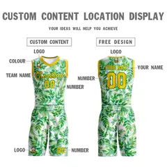 Green Yellow Graffiti Pattern Mesh Basketball Jersey 3