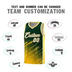 Green Yellow Graffiti Splash Basketball Kits 4