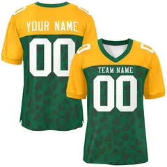 Green Yellow Raglan Sleeves Camo Authentic Football Jersey