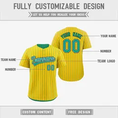 Green Yellow Reversible Stripe Baseball Jersey 3