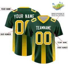 Green Yellow Vertical Gradient Stripe Football Jersey 2